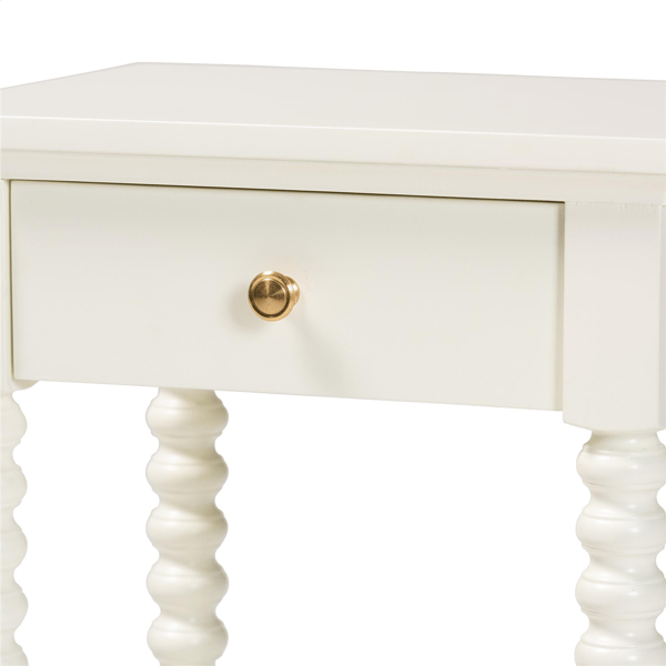 Baxton Studio Terentia Nightstand with Bobbin Legs