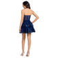 Juniors Blondie Nites Lace Illusion Double Tier Halter Dress - image 3