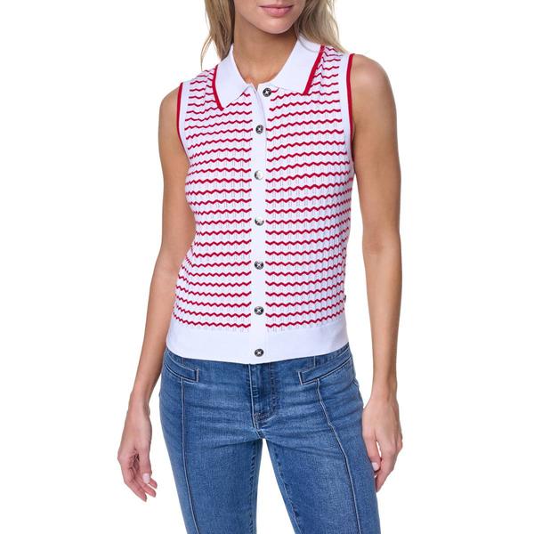 Womens Nautica Sleeveless Button Down Chevron Sweater Vest