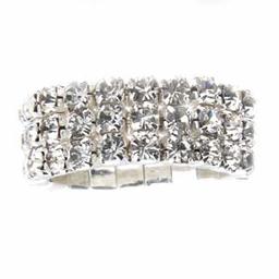 Rosa Rhinestones 3 Row Stretch Ring