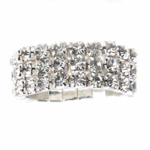 Rosa Rhinestones 3 Row Stretch Ring - image 