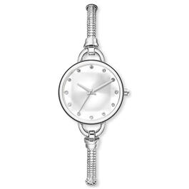 Womens Shiny Silver Metal Bracelet Analog Watch - 15061S-07-B28