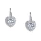 Sterling Silver Cubic Zirconia Heart Lever Back Earrings - image 1