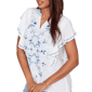 Womens Ruby Rd. French Riviera Ruffle Sleeve Embroidery Blouse - image 5