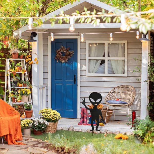 National Tree 38in. Halloween Alien Garden Stake