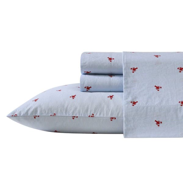 Nautica Lobster Walk Washed Percale Cotton Sheet Set - image 
