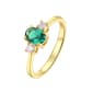 May Birthstone Simulated Emerald & Cubic Zirconia Ring - image 1
