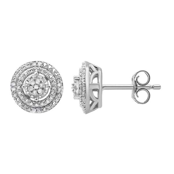 Diamond Classics&#40;tm&#41; Sterling Silver Diamond Stud Earrings - image 