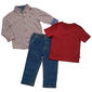 Toddler Boy Nautica 3pc. Check Button Front Tee & Pants Set - image 1