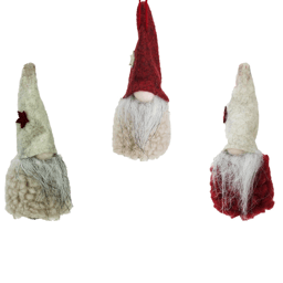Northlight 3pk. Plush Gnome Hanging Christmas Ornaments