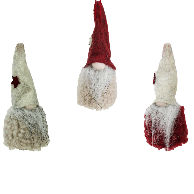 Northlight 3pk. Plush Gnome Hanging Christmas Ornaments