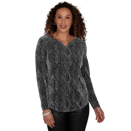 Womens Emaline Lavender Revelry Abstract Textured Knit Sweater