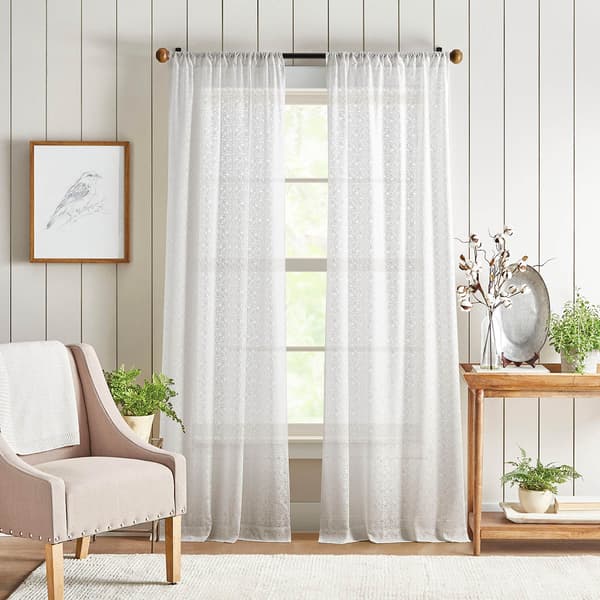 Martha Stewart Estelle Allover Lace Balloon Panel Curtain - image 