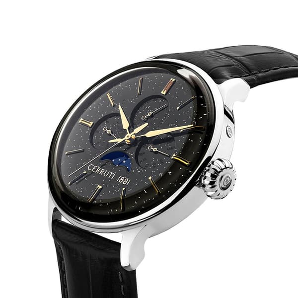 Mens Cerruti 1881 Dervio Black Dial/Blue Moon Watch-CIWGF2224606