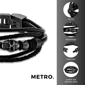 Mens Lynx Stainless Steel & Leather Skull Bracelet - image 5