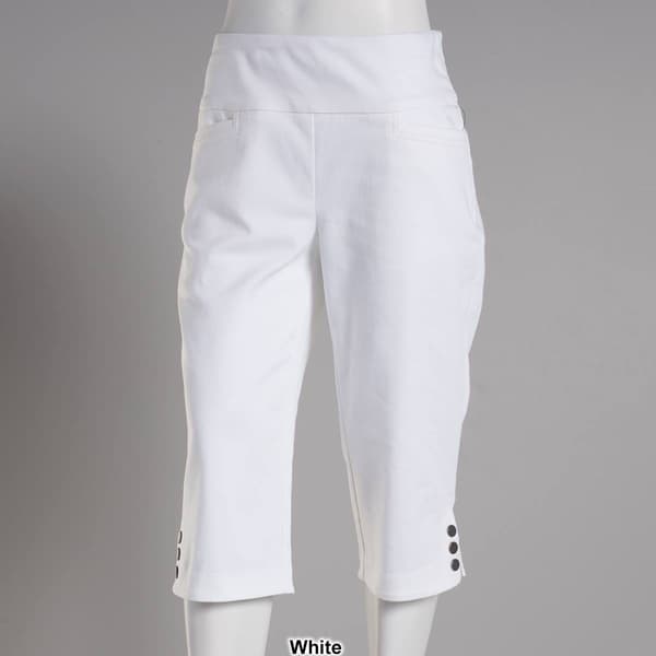 Plus Size Napa Valley 17in. Super Stretch Snap Detail Capri Pants Boscov s