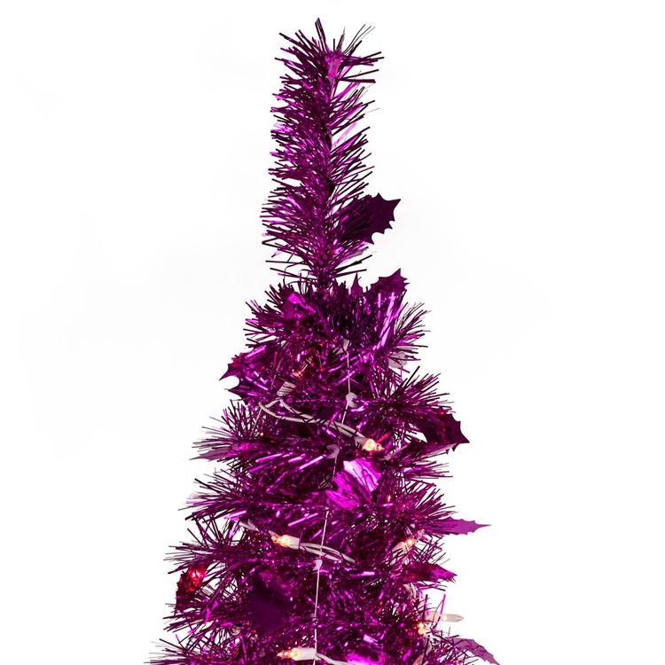 Northlight Seasonal 6ft. Pre-Lit Pink Tinsel Christmas Tree