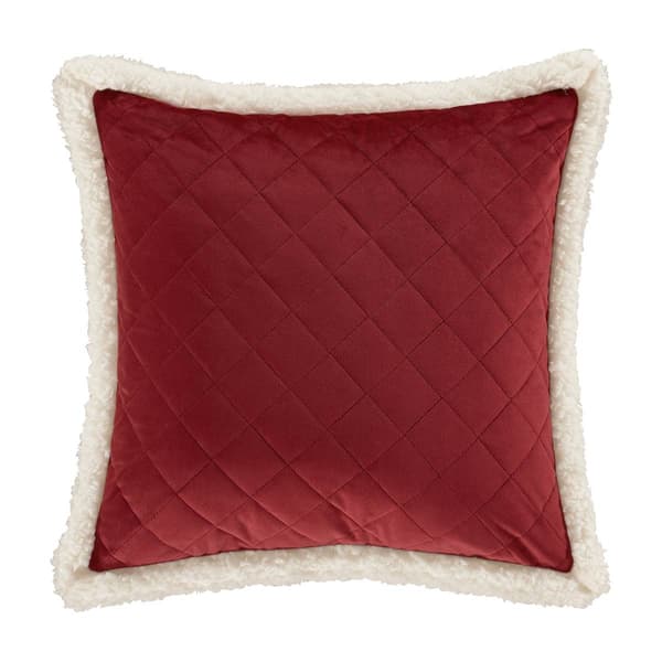 J.Queen New York Casey Sherpa Crimson 18in. Quilted Pillow