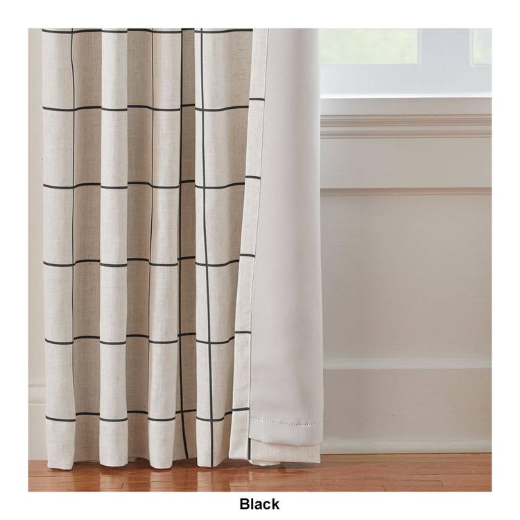 Elrene Brighton Windowpane Plaid Blackout Window Curtain Panel