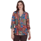 Petite Ruby Rd. Romance On The Ranch Pleated Floral Blouse - image 1