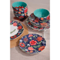 222 Fifth Chintz 12pc. Blue Porcelain Gold Trim Dinnerware Set - image 3