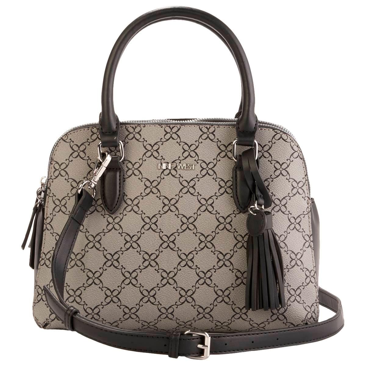 Nine West Brie Dome Umhängetasche – Mit Zwei Reißverschlüssen, Abnehmbarem Crossbody-Gurt & Innentasche