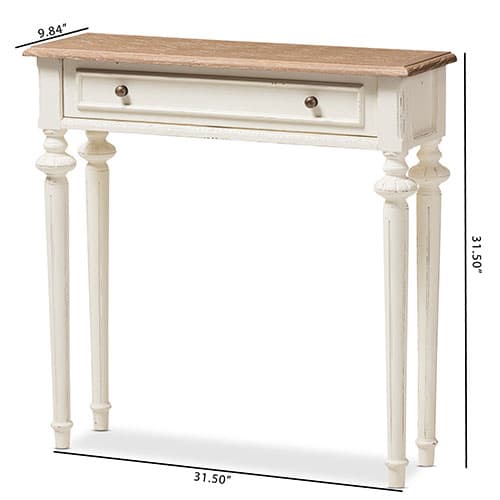 Baxton Studio Marquetterie Wood Two-Tone Console Table
