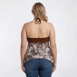 Juniors Plus Eye Candy Zebra Printed Mesh Halter Top With Ring - image 2