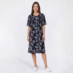 Womens Casual Time Short Sleeve Flower Caftan
