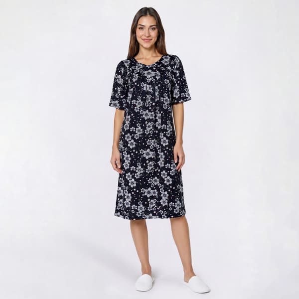 Womens Casual Time Short Sleeve Flower Caftan