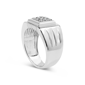 Mens Haus of Brilliance Diamond Miracle-Set Ridged Band Ring - image 4