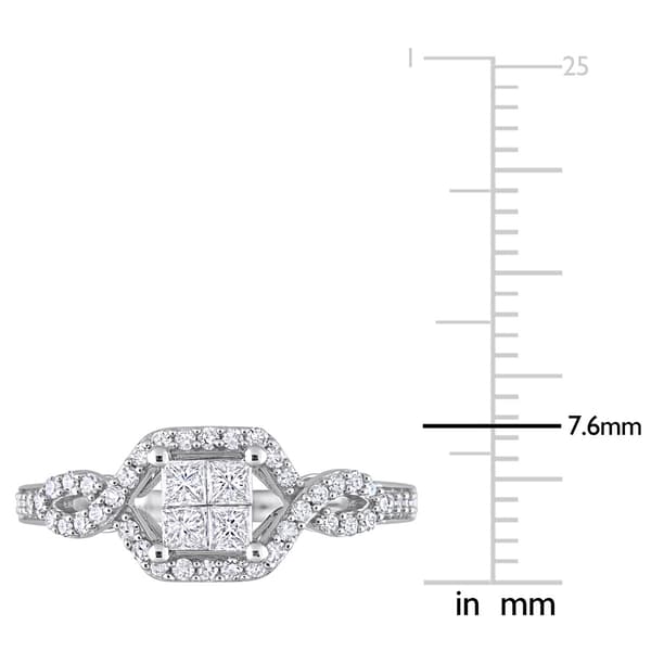 Diamond Classics™ 10kt. White Gold 1/2ctw. Diamond Crossover Ring