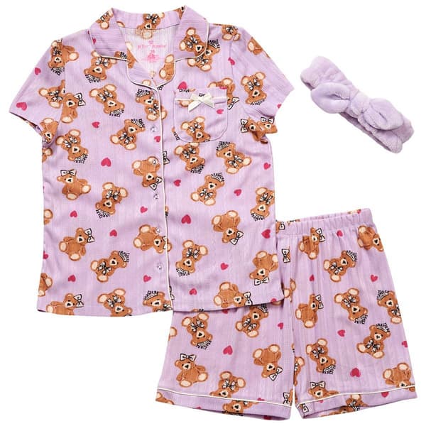 Girls (8-14) Betsey Johnson Princess Bear Pointelle Pajama Set - image 