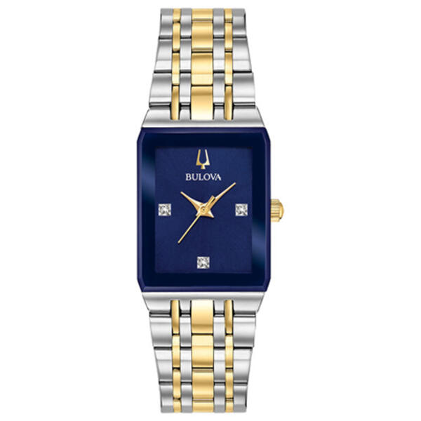 Womens Bulova Quadra Blue Dial Bracelet Watch - 98P177 - image 