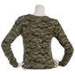 Juniors No Comment Long Sleeve Camo Star Tee - Green - image 3