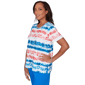 Womens Alfred Dunner Lady Liberty Americana Tie Dye Stripe Blouse - image 3