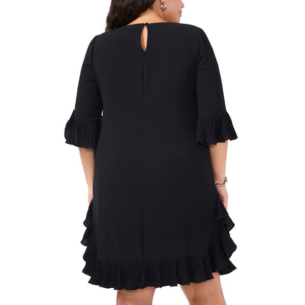 Plus Size MSK Crepe Pleated Ruffle Dress
