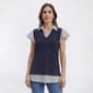 Womens Adrianna Papell Cap Ruffle Sleeve Two On One Blouse - image 1