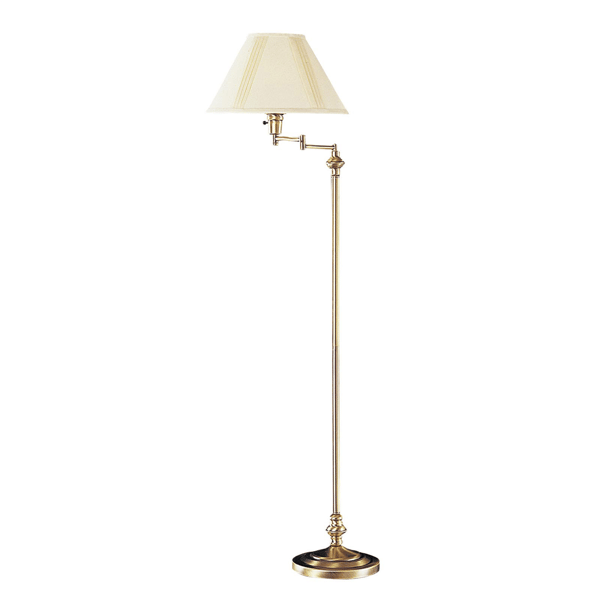 HomeRoots 59in. Bronze Swing Arm Floor Lamp With Empire Shade