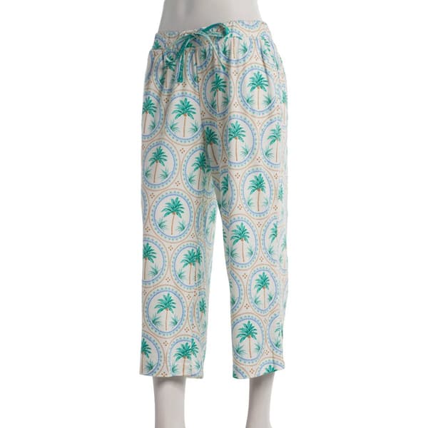 Womens MUK LUKS® Lotus Palm Tile Cloud Knit Capri Pajama Pants