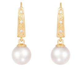 Splendid Pearls 14kt. Gold Akoya Pearl &amp; Diamond Earrings