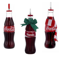 Kurt S. Adler 4.75in. Coca-Cola&#40;R&#41; Bottle Ornaments - Set of 3