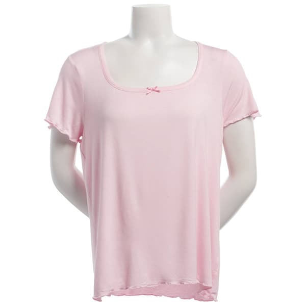 Petite Jessica Simpson Short Sleeve Square Neck Pajama Tee - image 