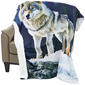 Mountain Ridge Wolf Photo Real Sherpa Throw - image 1