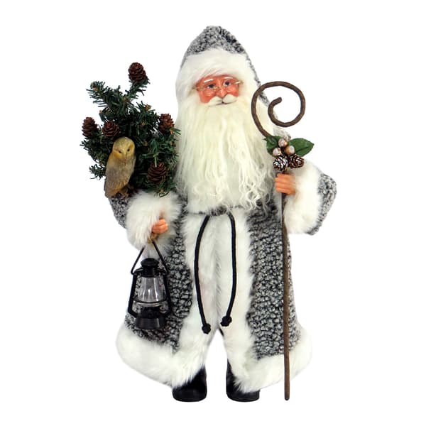 Santa's Workshop 15in. Santa and Owl Figurine - image 