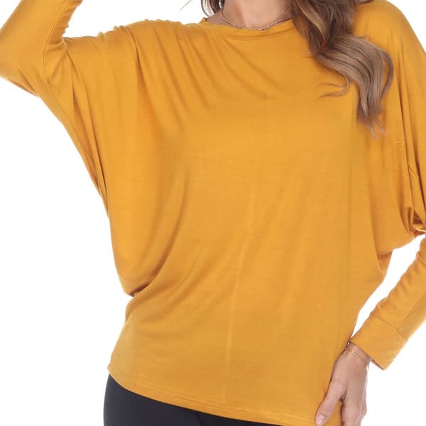 Womens White Mark Long Sleeve Banded Dolman Tunic