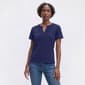 Womens LANDS’ END® Short Sleeve Split Neck Lace Trim Blouse - image 3