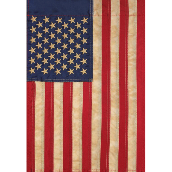Northlight Embroidered Patriotic Tea-Stained USA Garden Flag