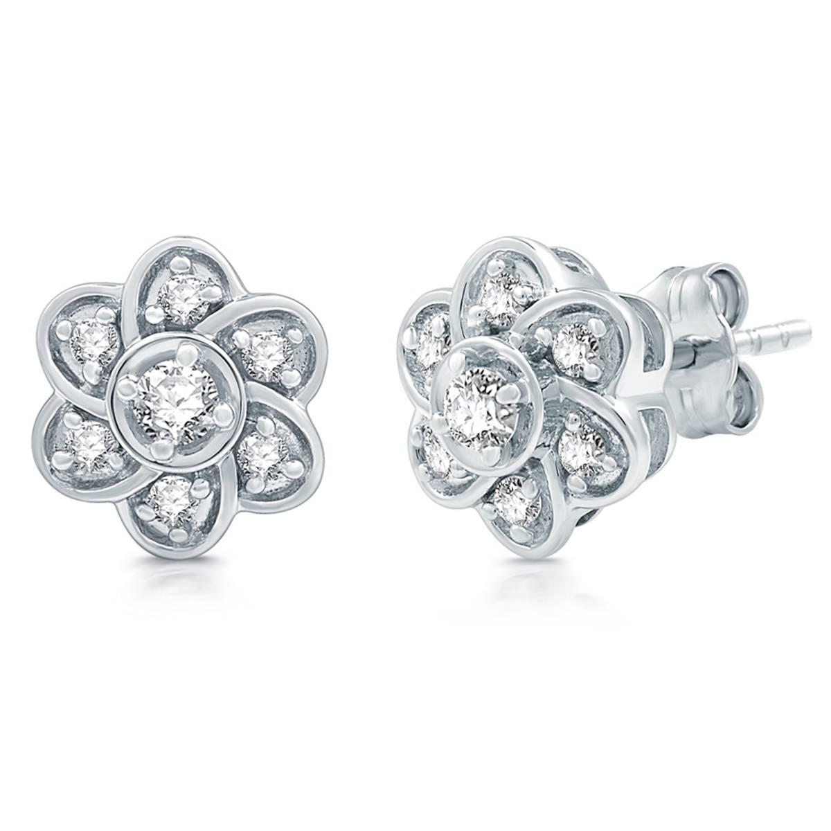 Nova Star® Lab Grown Diamond Flower Pendant & Earring Set