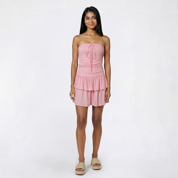 Juniors No Comment Drop Waist Tier Strap Yum Jersey Romper